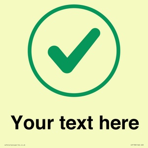 Custom plain background, green tick in circle sign